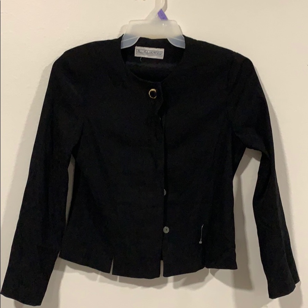 Vintage Velvety BLACK LONG SLEEVE BLOUSE.